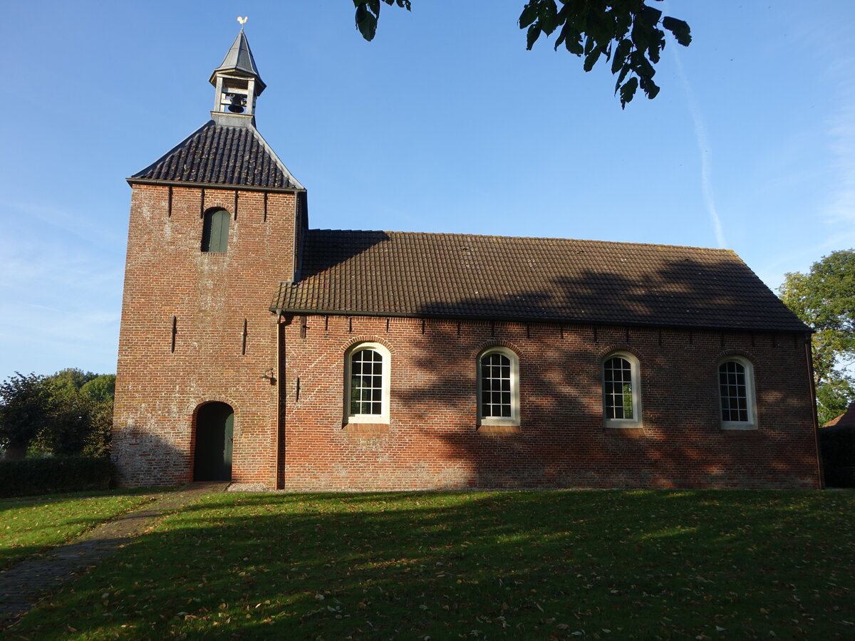 Nendorp, evangelische Kirche, klassizistische Backsteinkirche wurde 1820 (09.10.2021)