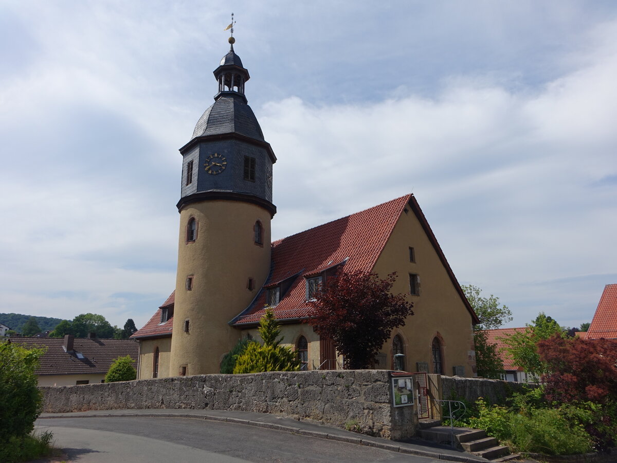 Nentershausen, evangelische Kirche, erbaut von 1696 bis 1706 im Stil des Barock (03.06.2022)