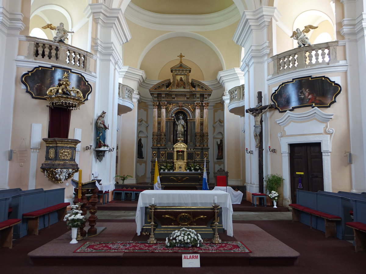Nepomuk/ Pumuk, barocker Hochaltar in der St. Johannes Nepomuk Kirche (02.06.2019)