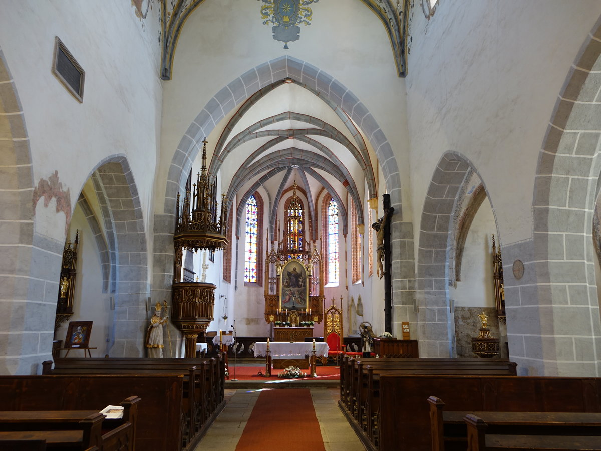 Nepomuk/ Pumuk, gotischer Innenraum der Pfarrkirche St. Jakobus (02.06.2019)