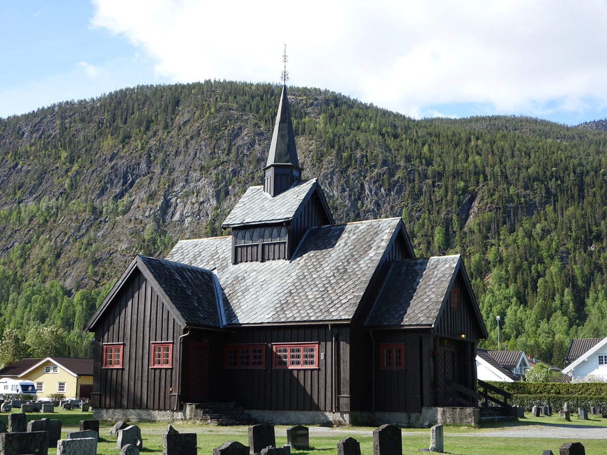 Nesbyen, evangelische Stabkirche im Halingdal Museum (31.05.2023)