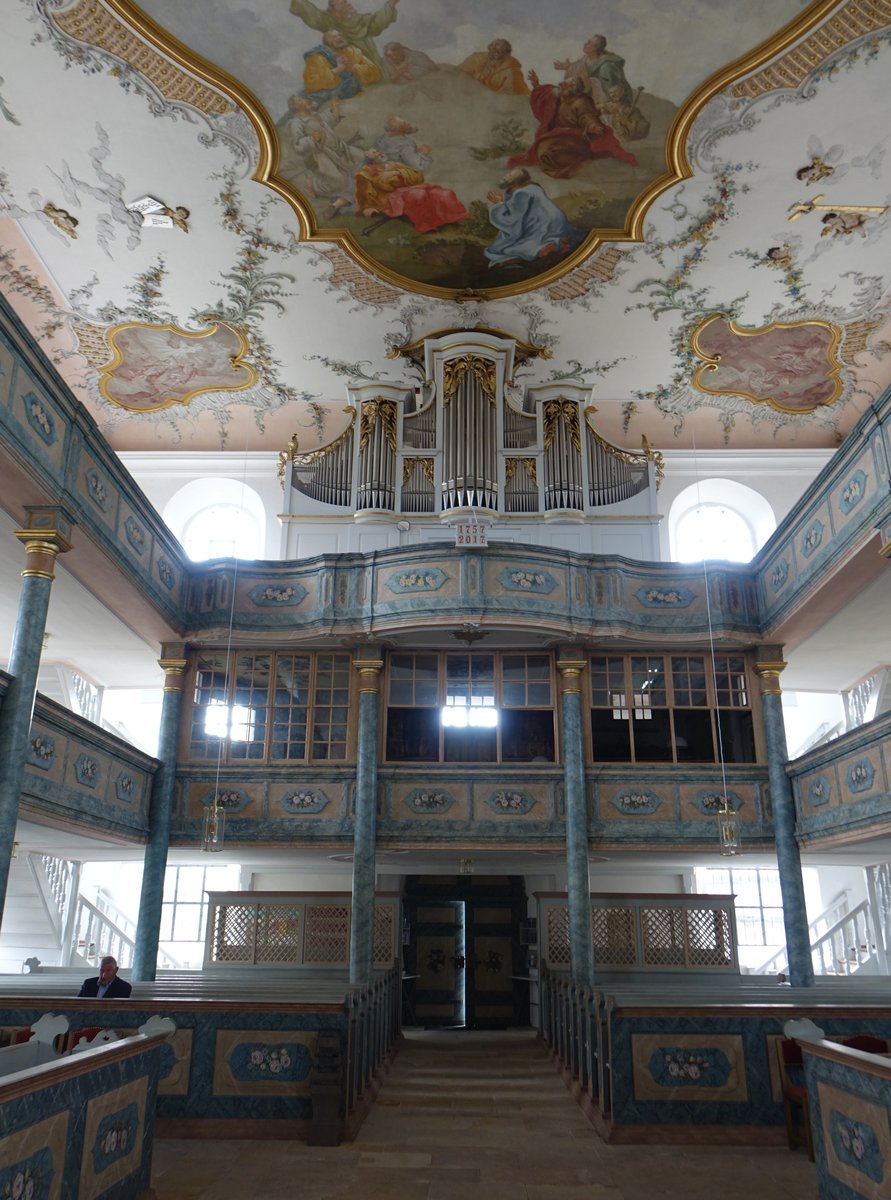 Neudrossenfeld, Orgel von Eberhard Friedrich Heidenreich in der Markgrafenkirche Hl. Dreifaltigkeit (16.04.2017)