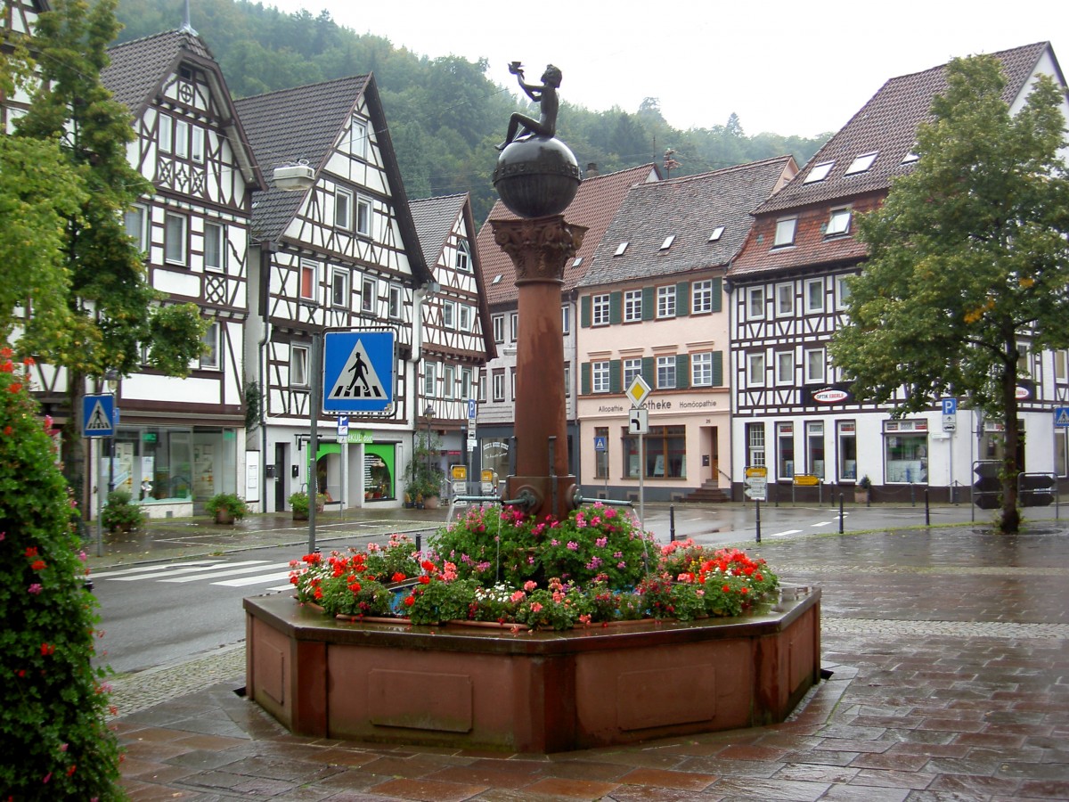 Neuenbrg, Fachwerkhuser am Marktplatz (31.08.2014)