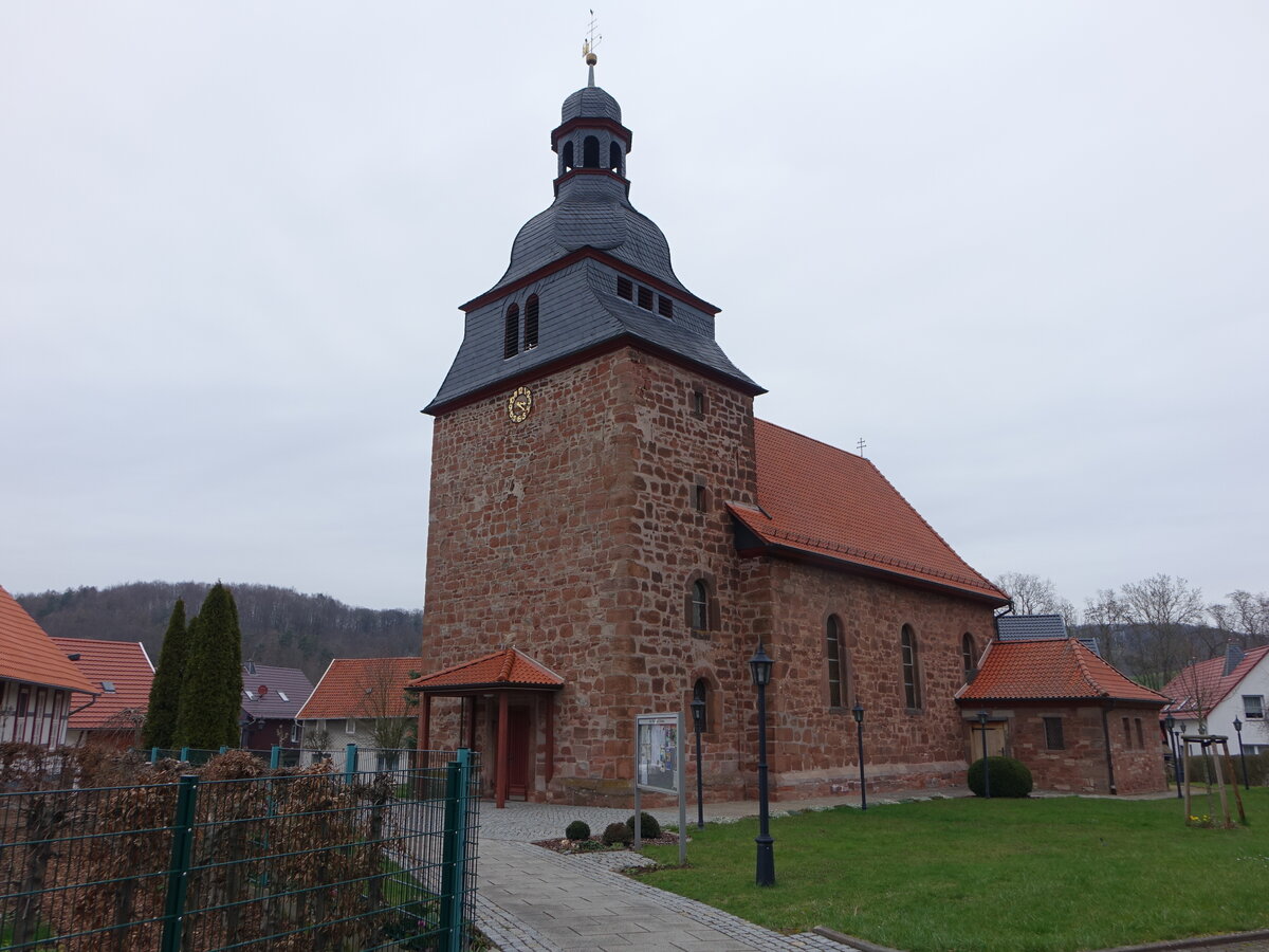 Neuendorf, Pfarrkirche St. Nikolaus, erbaut von 1730 bis 1735 (18.03.2024)