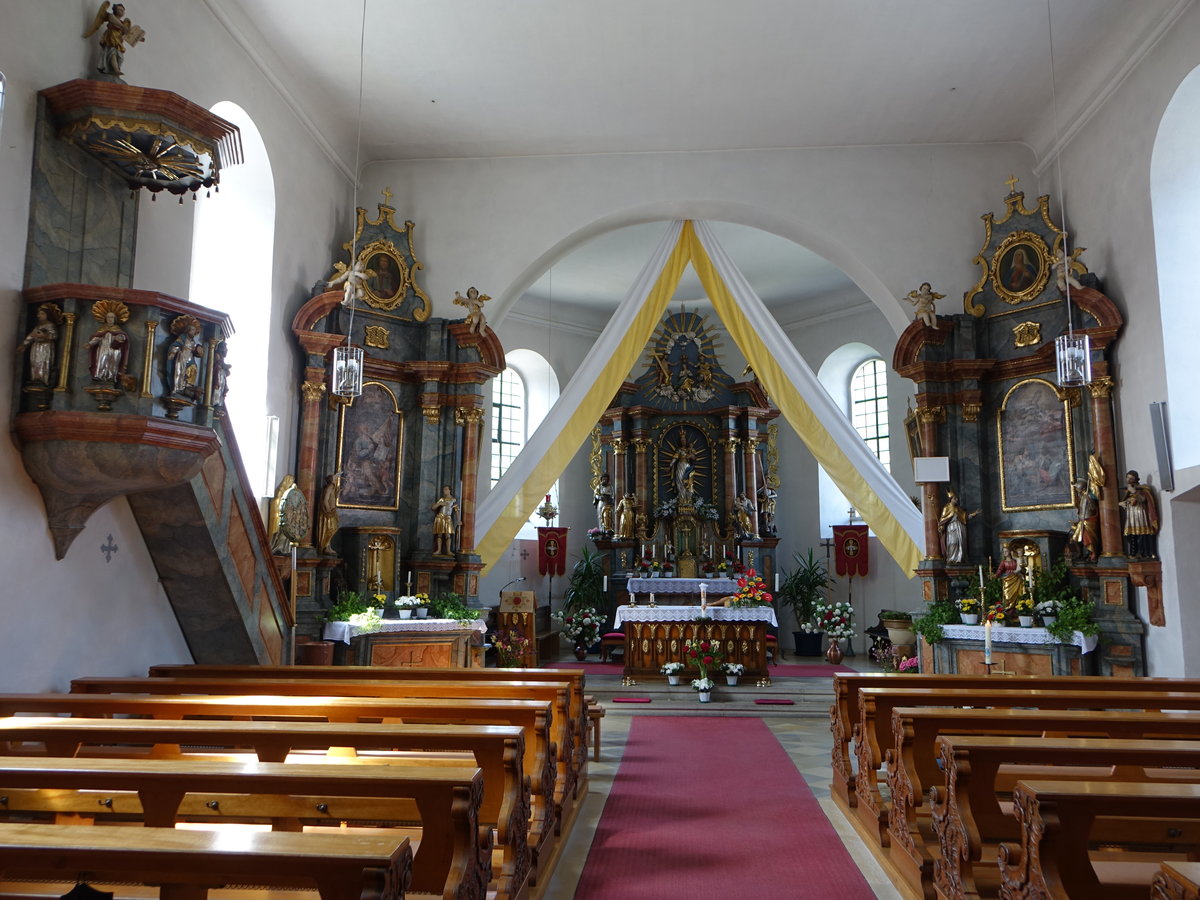 Neuhaus bei Aufse, neubarocke Ausstattung in der St. Matthus Kirche (19.05.2018)