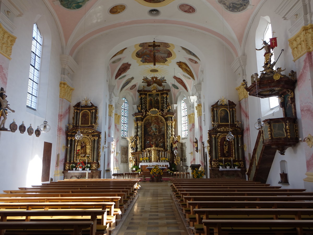 Neukirchen vorm Wald, barocker Innenraum der Pfarrkirche St. Martin (22.10.2018)