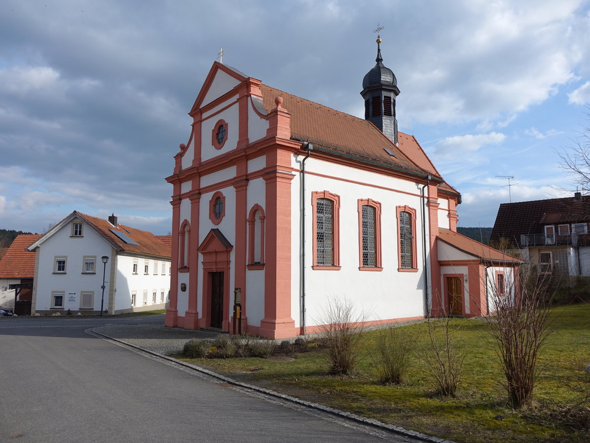 Neuses am Raueneck, ehem. Wallf. Kirche Maria Heimsuchung, erbaut von 1748 bis 1750 (24.03.2016)