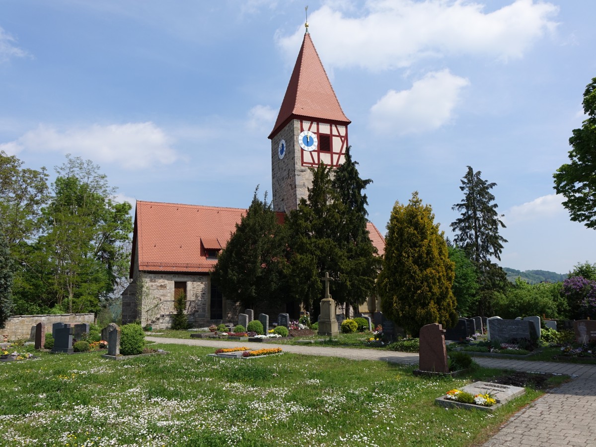 Neusitz, Ev. Hl. Kreuz Kirche, Chorturmkirche, erbaut ab 1258, Langhaus 17. Jahrhundert (14.05.2015)
