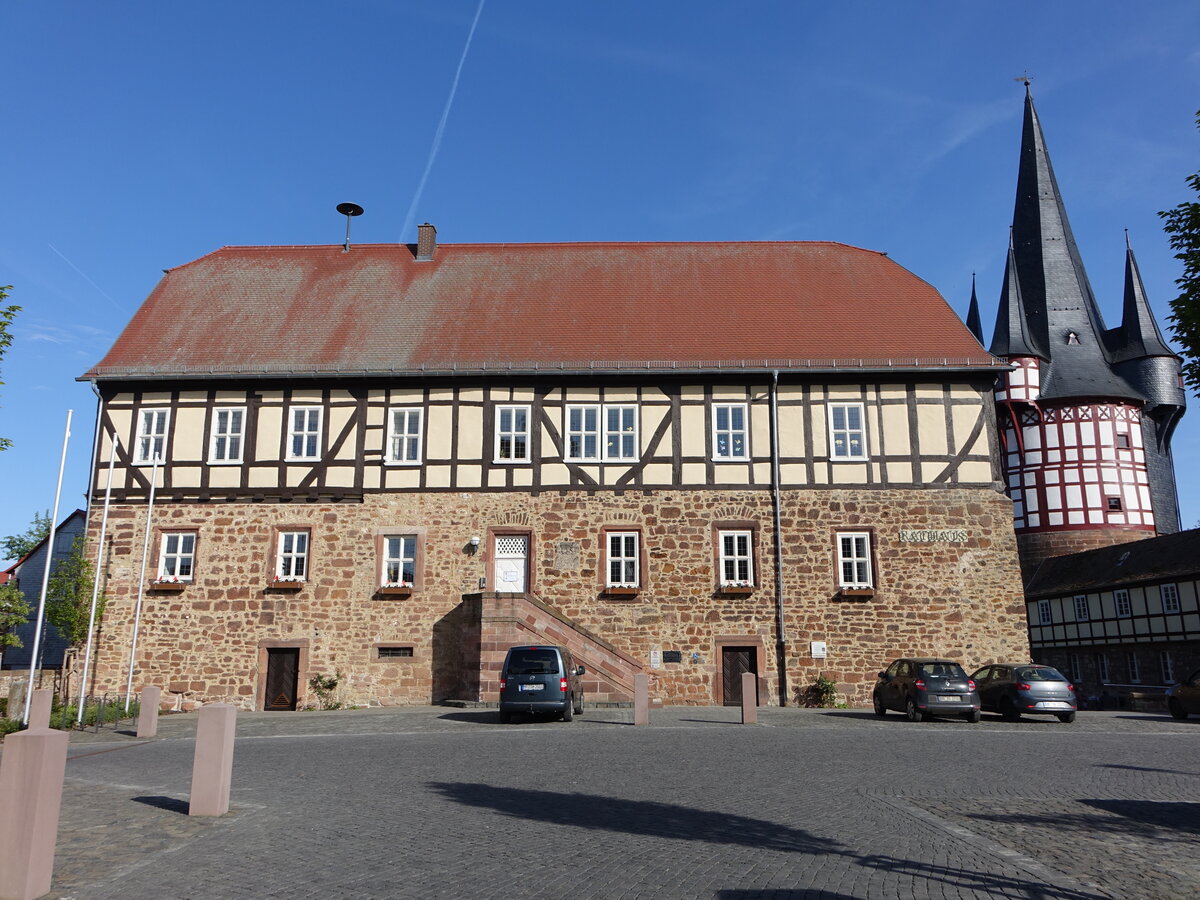 Neustadt, Schloss Drnberg und Junker-Hansen Turm, Schloss erbaut im 15. Jahrhhundert (14.05.2022)