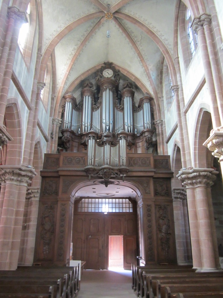 Neuwiller-les-Saverne, Orgelempore der Abteikirche St. Peter und Paul (03.10.2014)