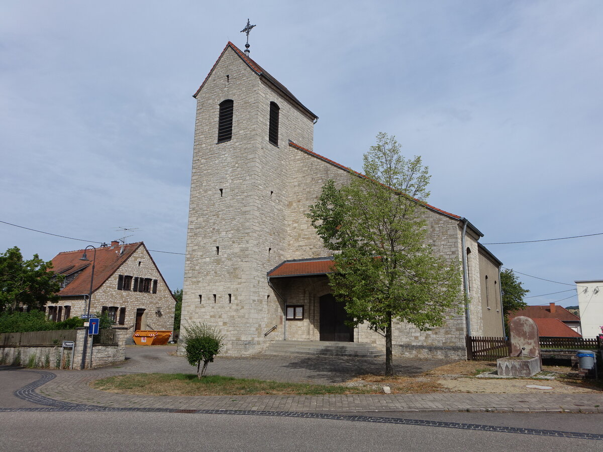 Niedergailbach, Pfarrkirche St. Nikolaus von Fle, erbaut von 1953 bis 1954 durch Wilhelm Schulte (14.07.2023)