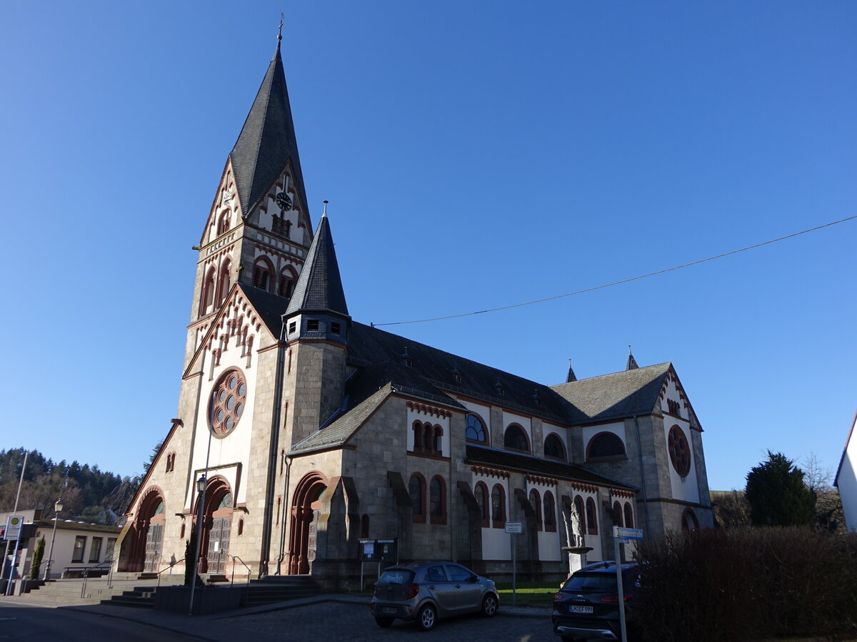 Niederselters, kath. Pfarrkirche St. Christopherus, erbaut 1909 (19.03.2022)