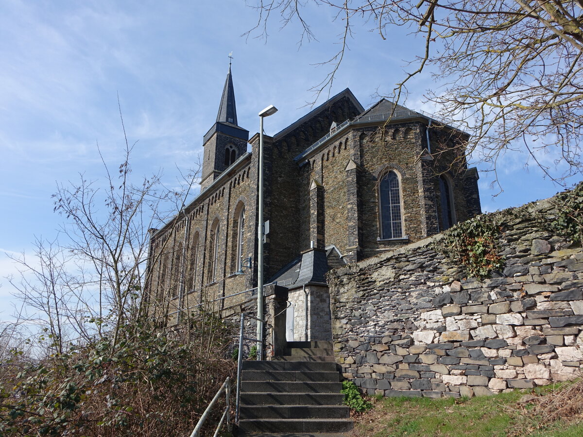 Niedertiefenbach, Pfarrkirche St. Marien, erbaut 1872 (13.03.2022)