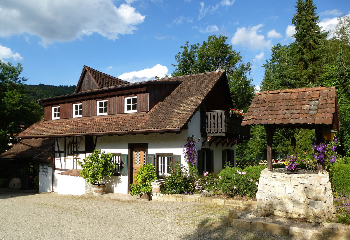 Niederweiler, die Klemmbachmhle, heute Restaurant, Juli 2016