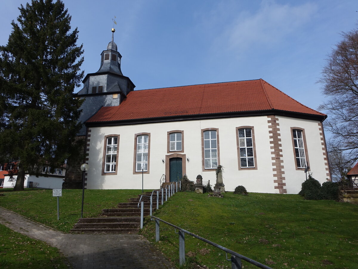 Nienstedt am Harz, evangelische St. Martin Kirche, erbaut 1778 bis 1779 (19.03.2024)