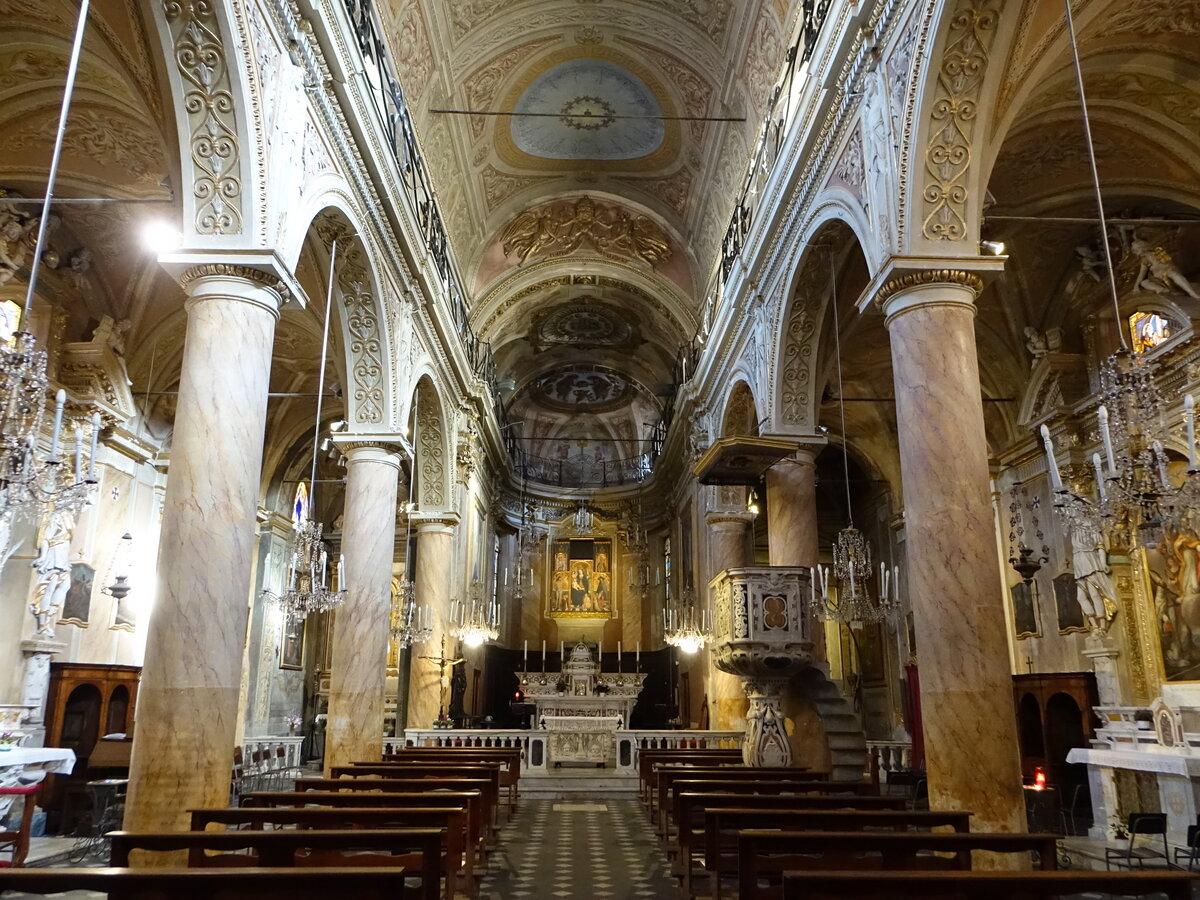 Noli, barocker Innenraum der Kathedrale St. Pietro (02.10.2021)