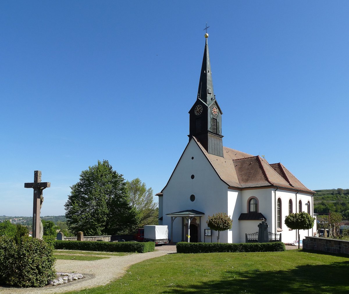 Nordweil, die Kirche der Hl.Barbara, erbaut 1760, Juni 2017
