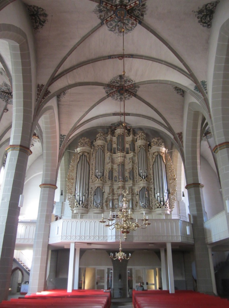 Northeim, Orgel der St. Sixti Kirche, erbaut von 1721 bis 1734 durch Orgelbauer 
Johann Heinrich Gloger, Prospekt von Johann Christian Hartig (15.07.2013)