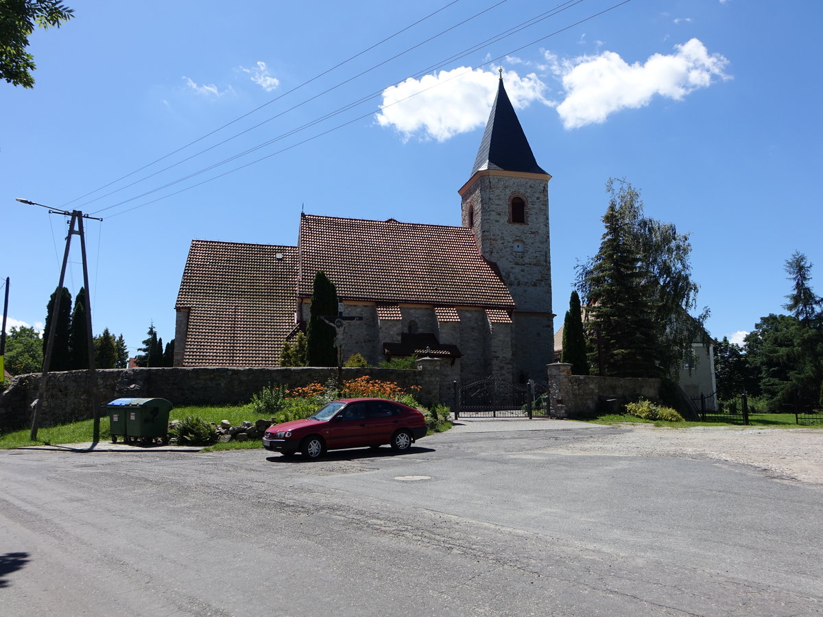 Nowy Swietow / Deutsch Wette, kath. Christknigkirche, Kirchturm von 1709, Langhaus neu erbaut von 1937 bis 1938 (01.07.2020)