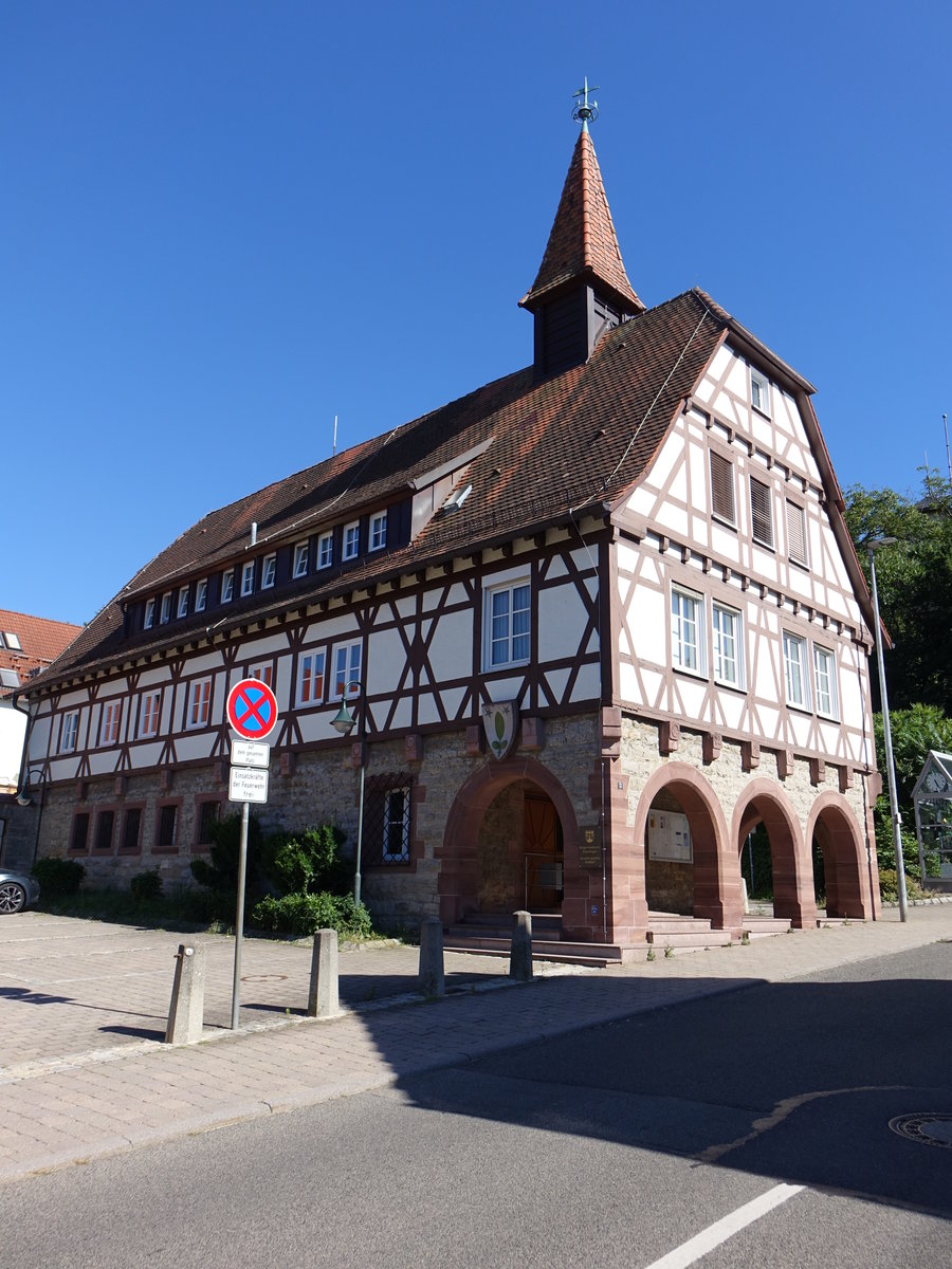 Nussdorf, Fachwerk Rathaus in der Martinstrae (01.07.2018)