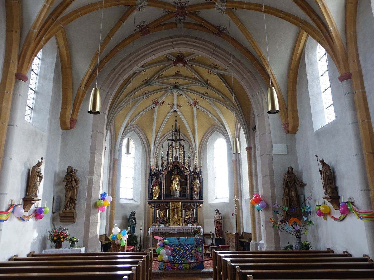 Nudorf, gotischer Innenraum der Pfarrkirche St. Laurentius (26.02.2017)