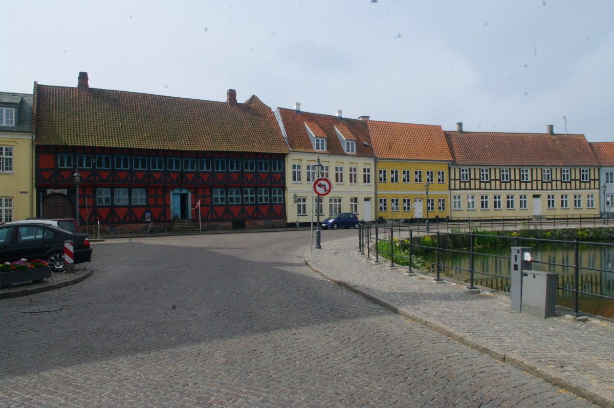 Nyborg, Fachwerkhuser in der Slotsgate Strae (14.07.2013)