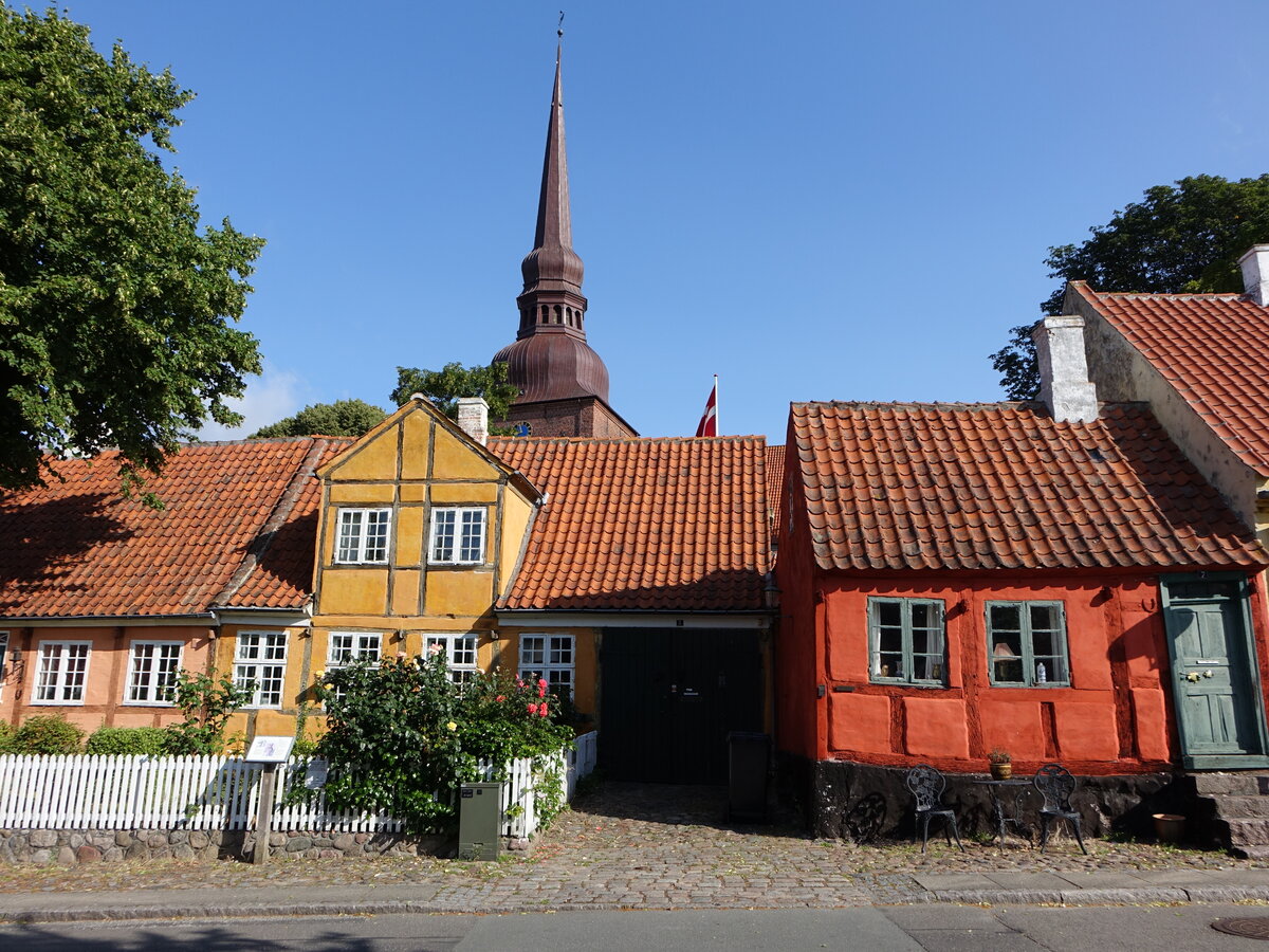 Nysted, Fachwerkhuser am Hauptplatz Gammeltorv (18.07.2021)