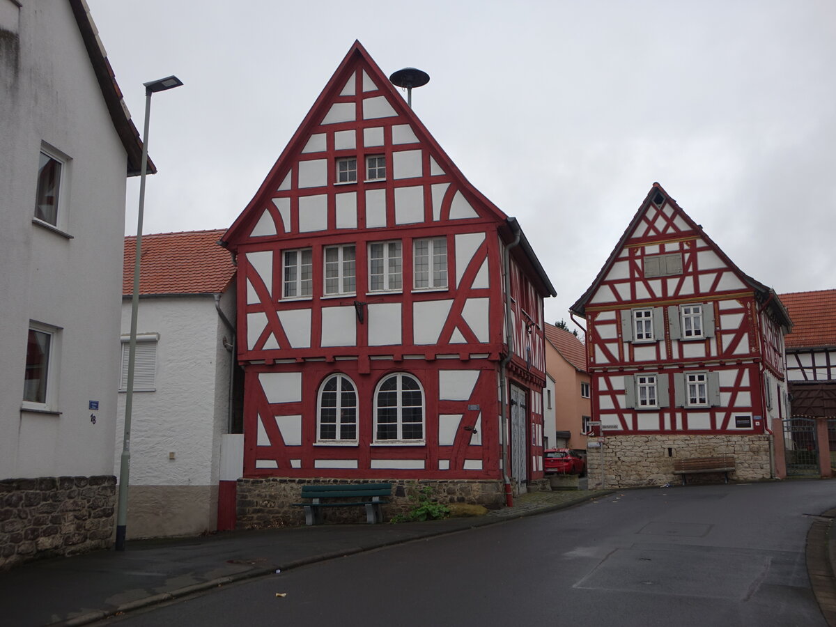Obbornhofen, altes Rathaus in der Bachgasse, erbaut um 1500 (01.11.2021)