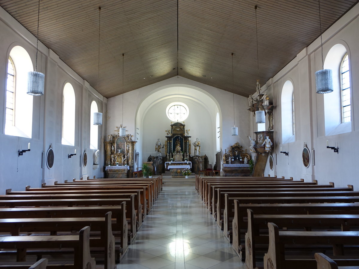 Oberbach, Innenraum der kath. Pfarrkirche Maria Himmelfahrt (08.07.2018)