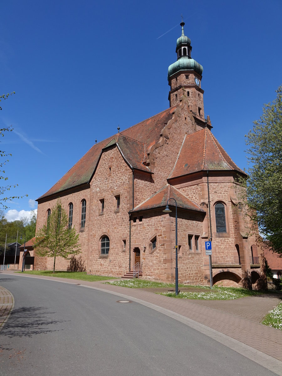 Oberbessenbach, St. Ottilia und St. Stephan Kirche, erbaut von 1902 bis 1903 von Theodor Fischer (04.05.2016)
