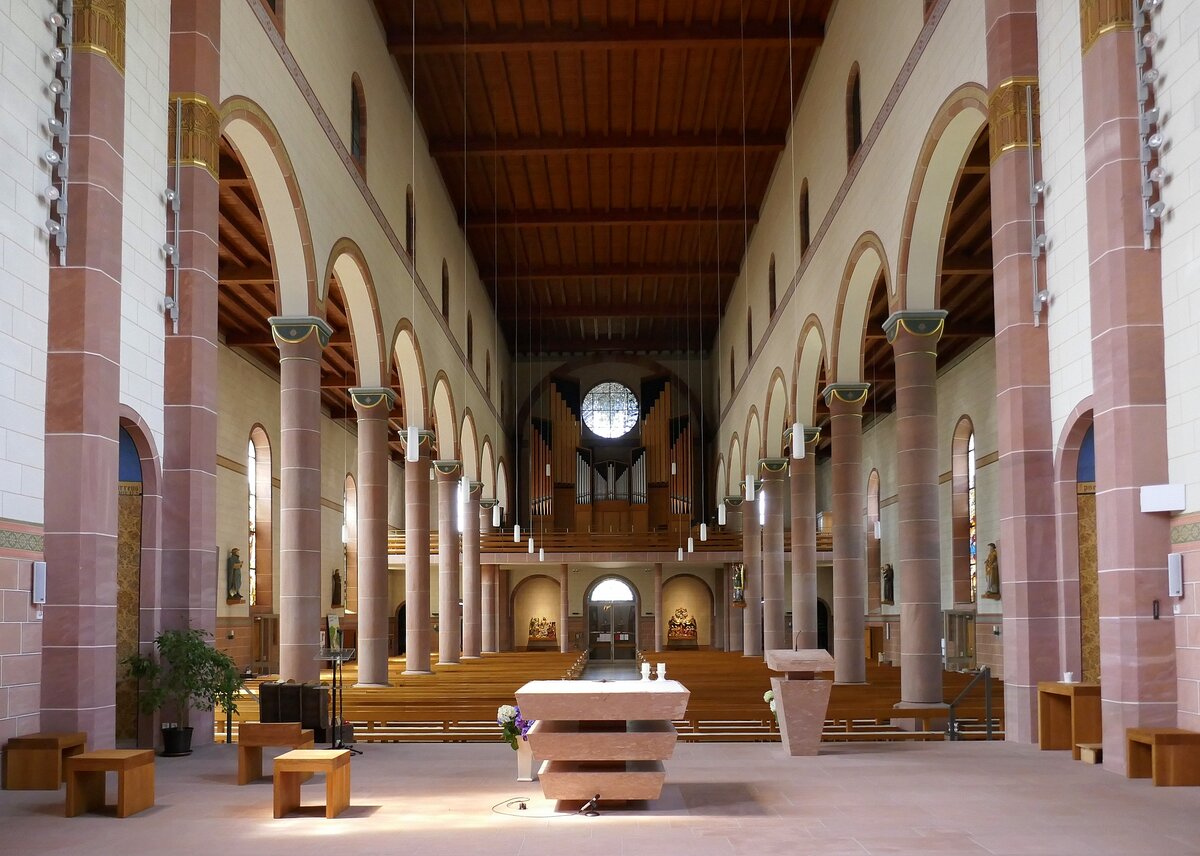 Oberharmersbach, Blick zur Orgelempore in der Kirche St.Gallus, Juli 2021