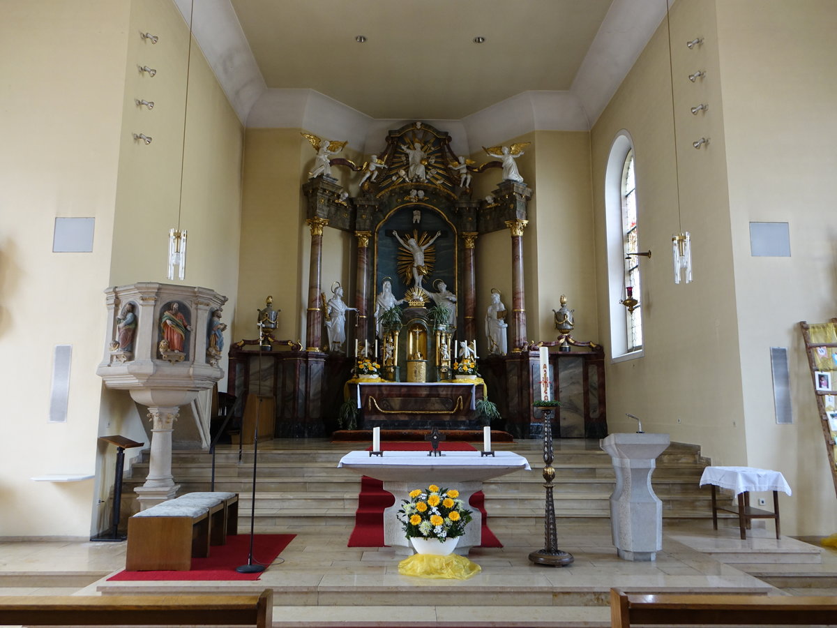 Oberlauda, barocker Hochaltar in der Pfarrkirche St. Martin (15.04.2018)