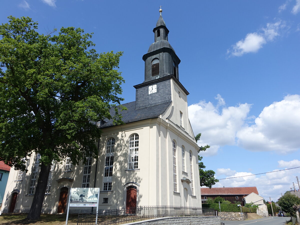 Oberlosa, evangelische St. Stephanus Kirche, erbaut 1786 (22.07.2023)