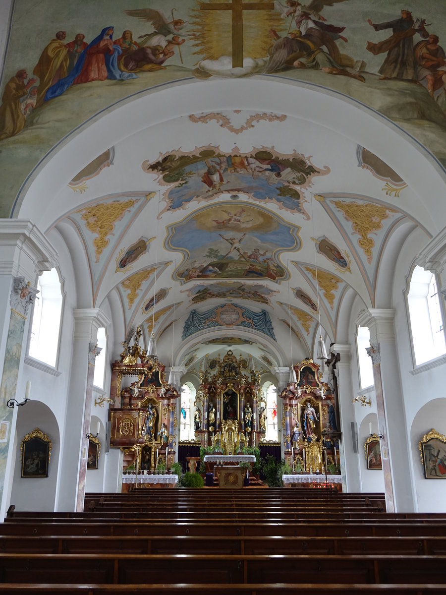 Oberornau, barocker Innenraum der St. Andreas Kirche (28.02.2016)