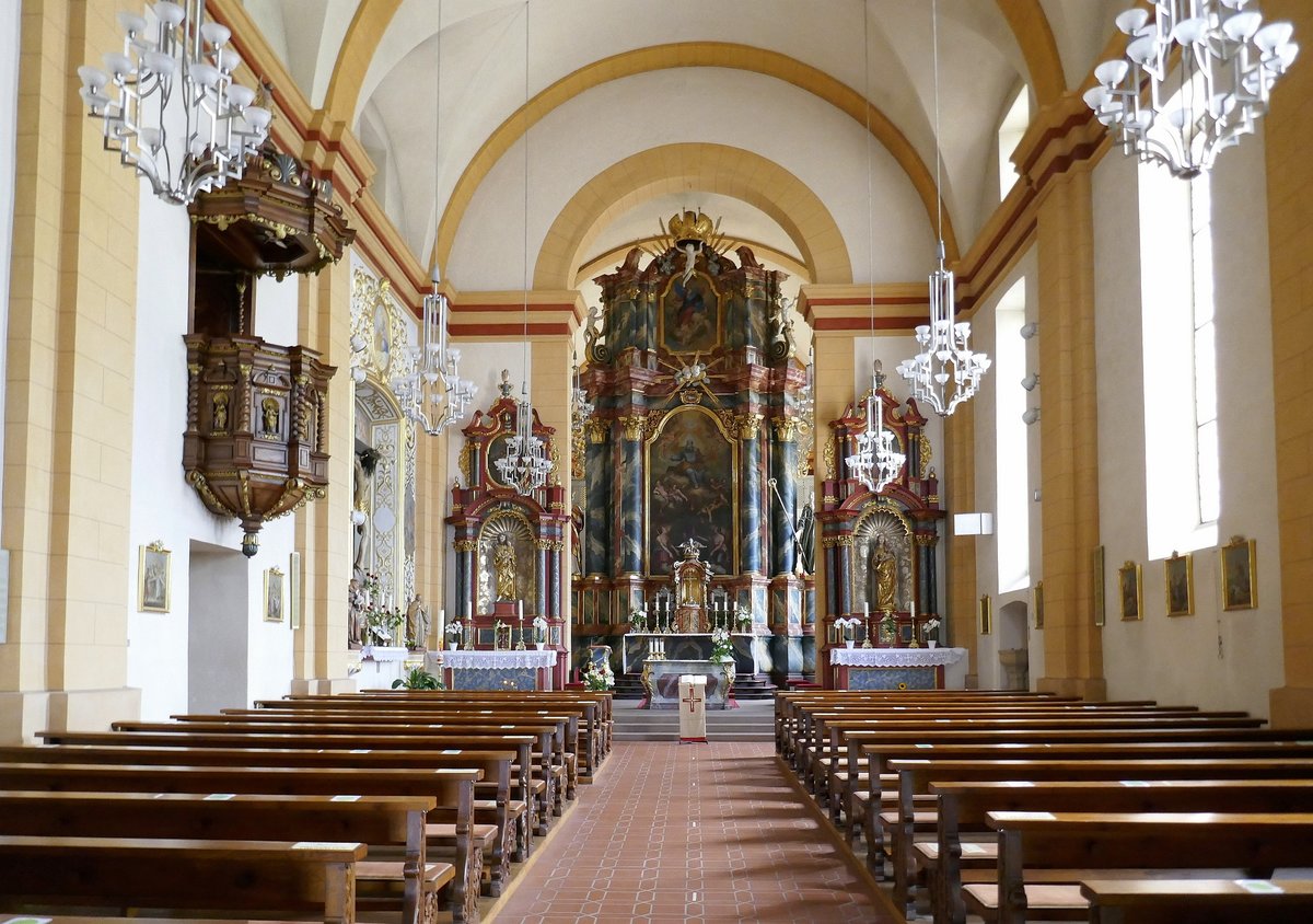 Oberried, Blick zum Altar in der Klosterkirche, Sept.2020