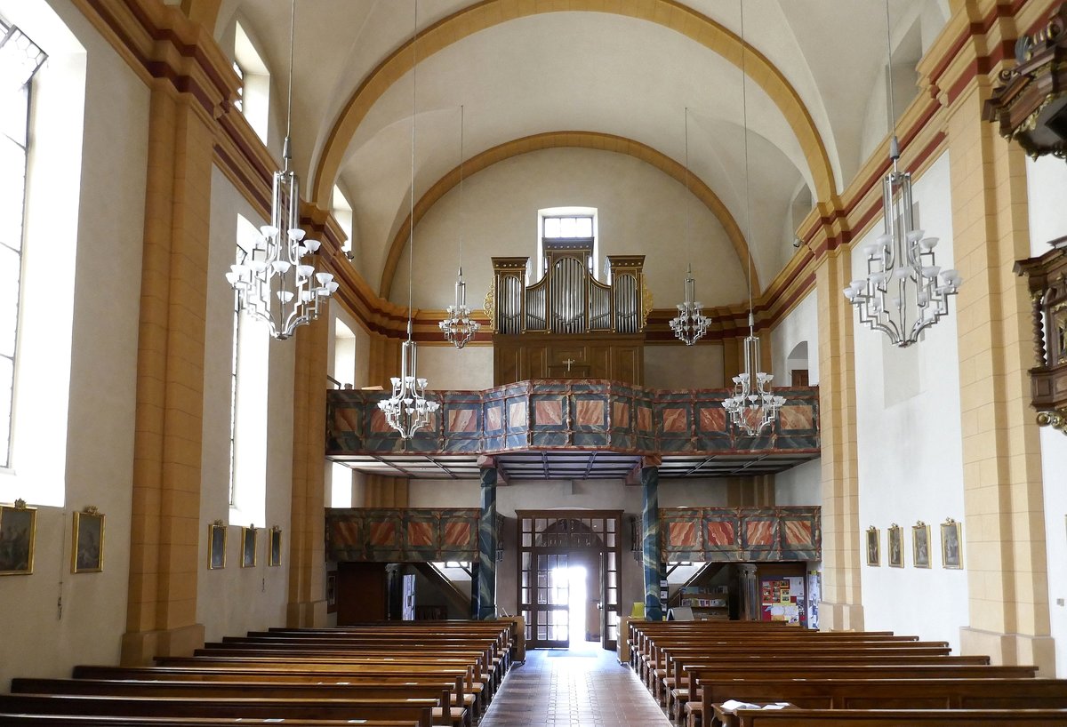 Oberried, Blick zur Orgelempore in der Klosterkirche, Sept.2020