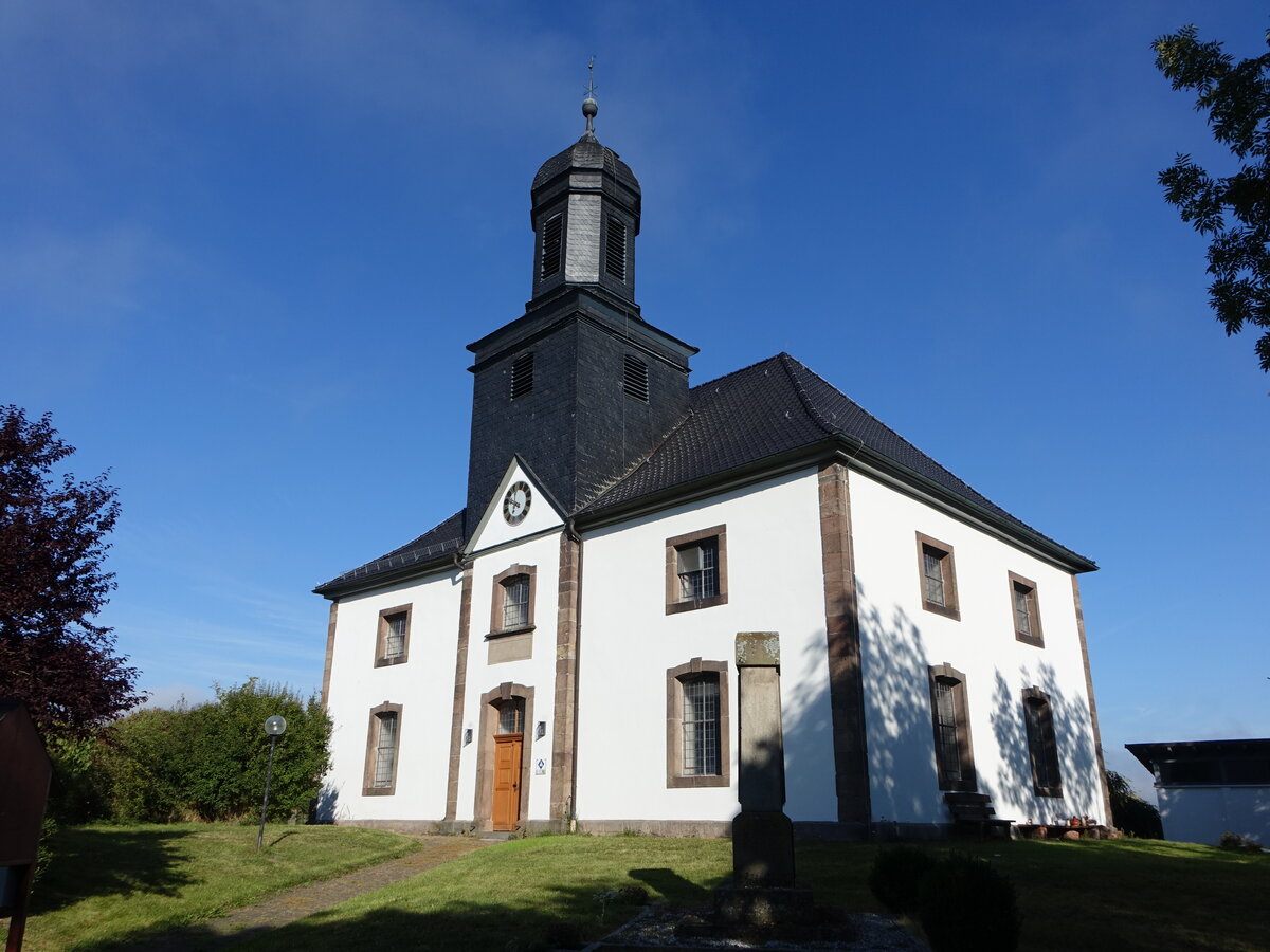 Oberrieden, evangelische St. Georg Kirche in der Witzenhuser Strae, erbaut 1786 (26.09.2023)