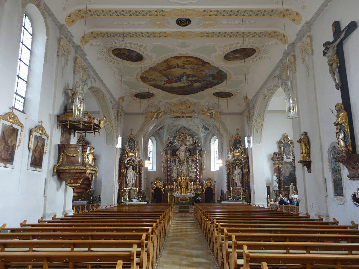 Oberschneiding, Innenraum der Pfarrkirche Maria Himmelfahrt (13.11.2016)