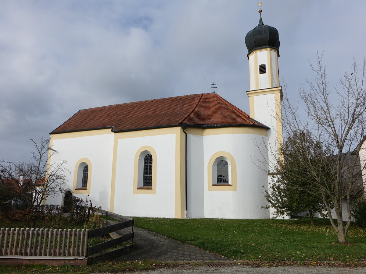 Obersunzing, Pfarrkirche St. Stephanus, erbaut von 1722 bis 1723 (13.11.2016)