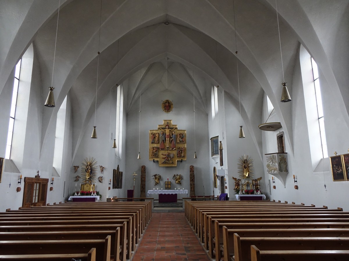 Oberteisendorf, Innenraum der St. Georg Kirche (15.02.2016)