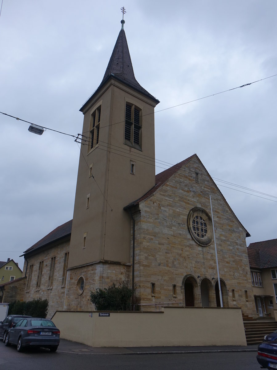 Obertrkheim, kath. Pfarrkirche St. Franziskus, erbaut 1951 (03.02.2019)