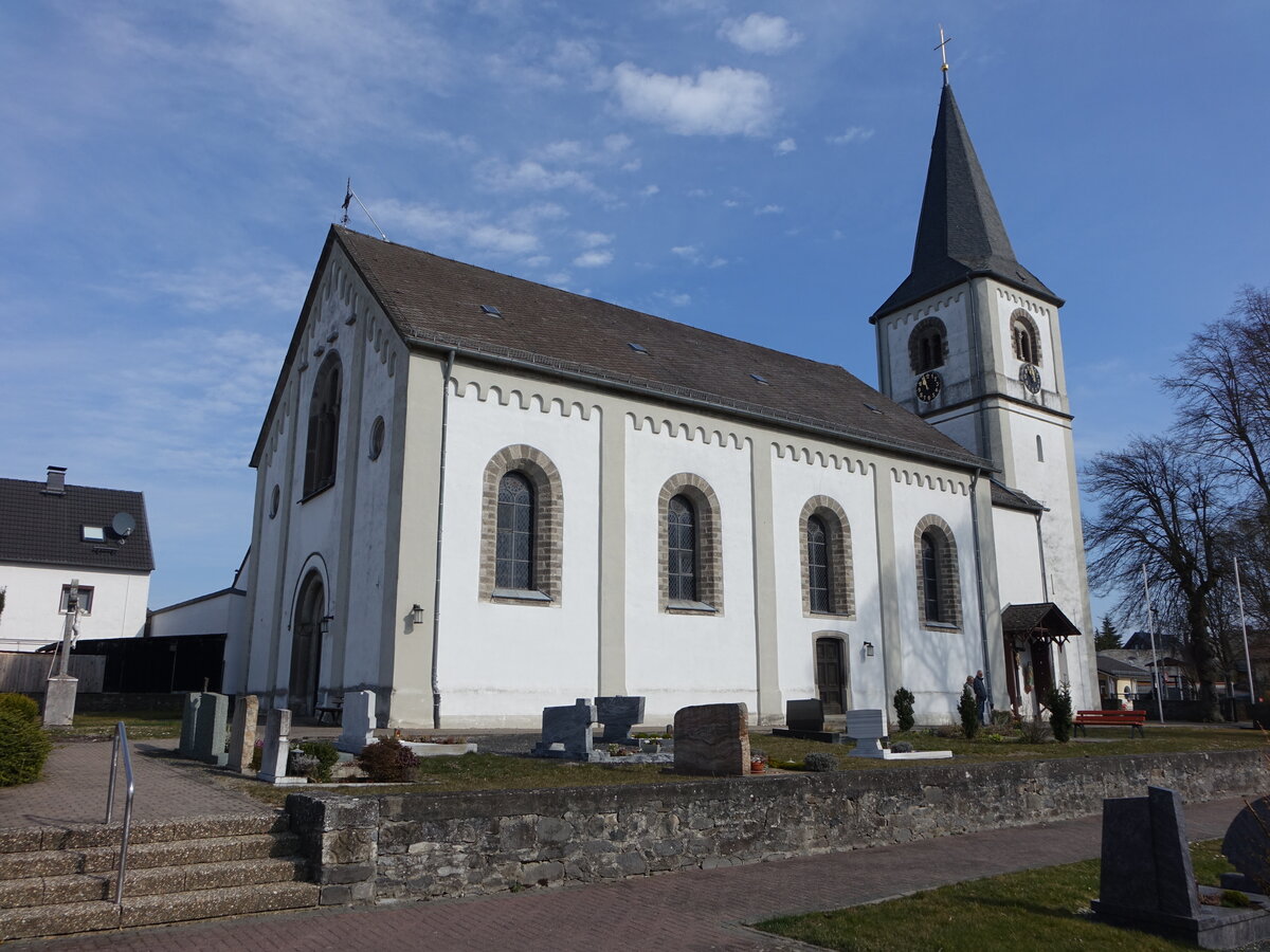 Oberweyer, Pfarrkirche St. Leonhard, erbaut von 1883 bis 1885 (13.03.2022)
