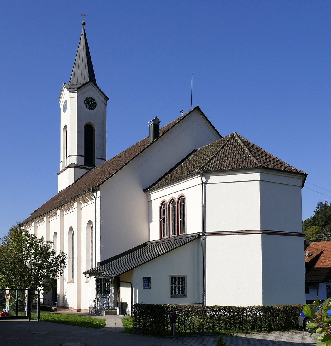Oberwinden im Elztal/Schwarzwald, die Pfarrkirche St.Stephan, 1835-42 erbaut von Hans Vo, Okt.2018