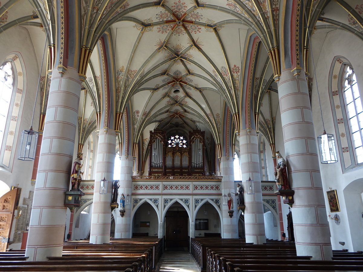 Obing, Orgelempore in der Pfarrkirche St. Laurentius (02.04.2017)