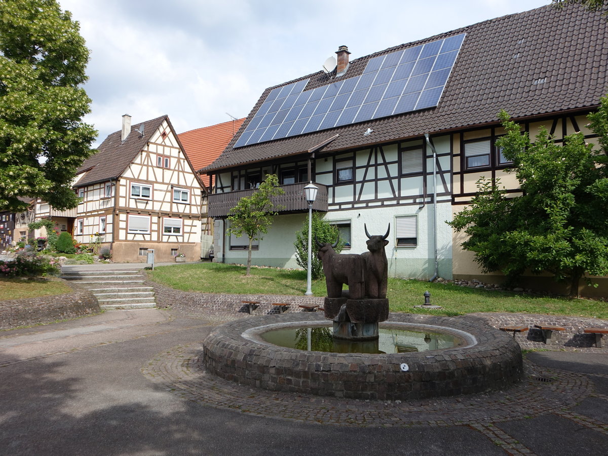 Ochsenbach, Kirchbrunnen vor der Pfarrkirche Unsere lieben Frau (24.06.2018)