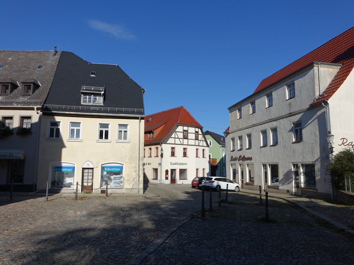 Oederan, Huser am Altmarkt und an der Strae an der Kirche (17.09.2023)