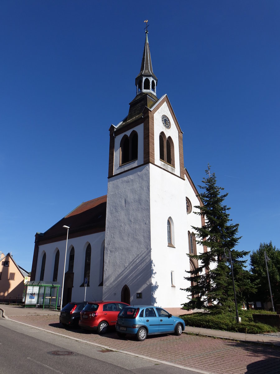 schelbronn, evangelische St. Georg Kirche, neugotisch erbaut 1959 (12.08.2017)