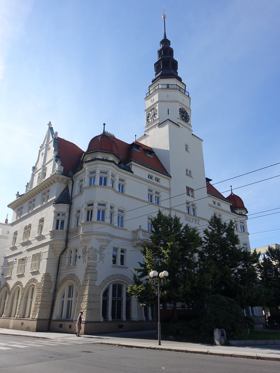 Opava / Troppau, Rathaus am Horni Namesti, erbaut von 1902 bis 1903 durch R. Srnetz (02.08.2020)