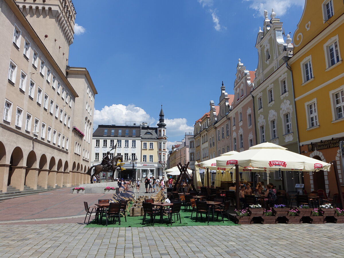 Opole / Oppeln, historische Huser am Rynek Platz (19.06.2021)