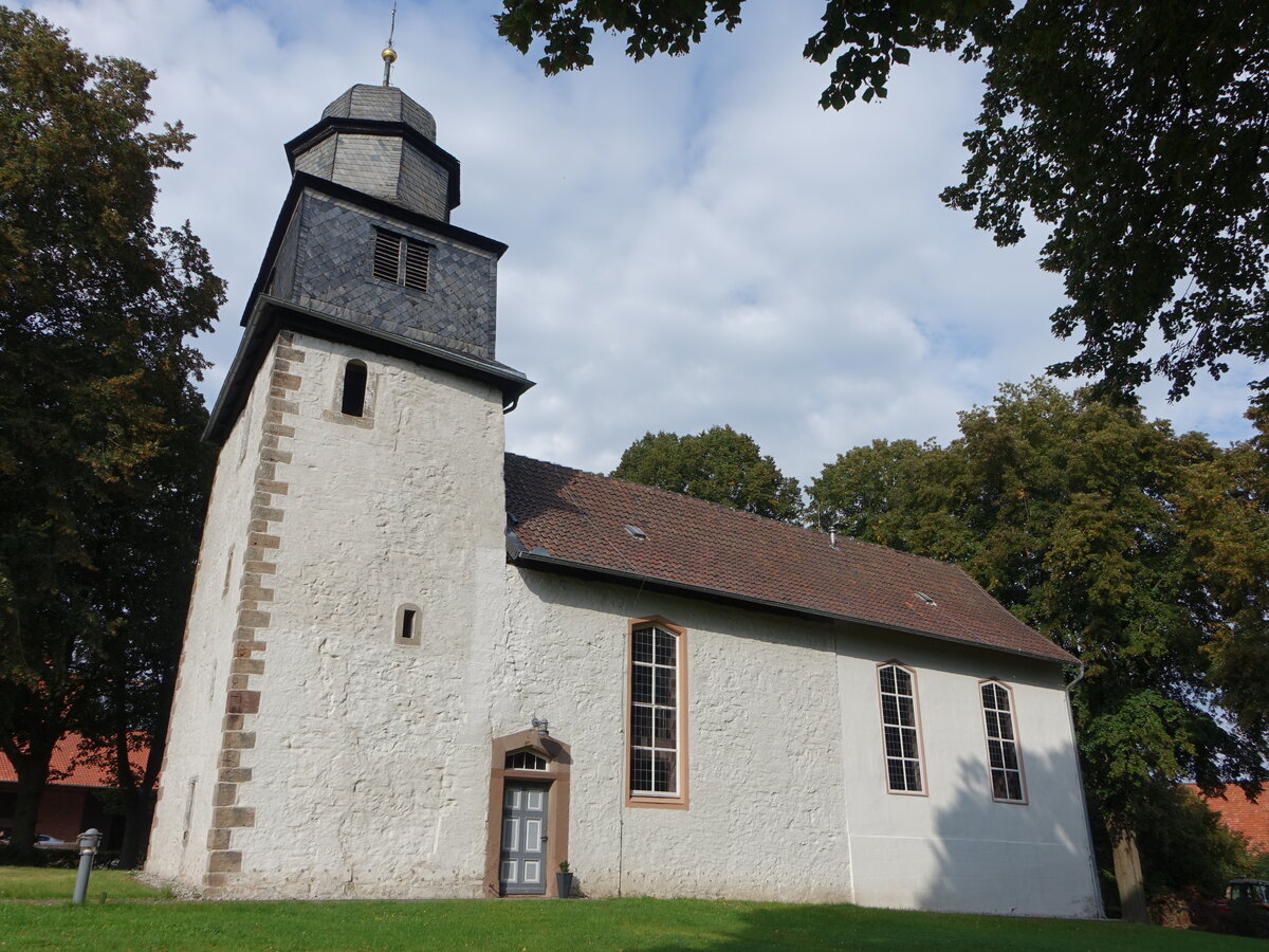 Opperhausen, evangelische St. Urbanus Kirche, erweitert im 19. Jahrhundert (29.09.2023)
